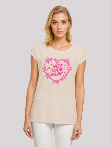 F4NT4STIC Shirt 'Unabhängige Frau Not Your Babe' in Beige: voorkant