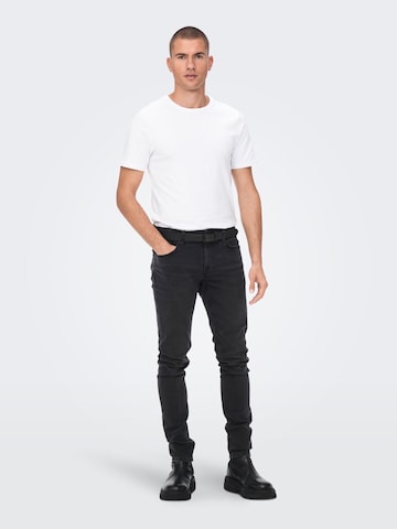 Only & Sons Skinny Jeansy 'Warp' w kolorze czarny