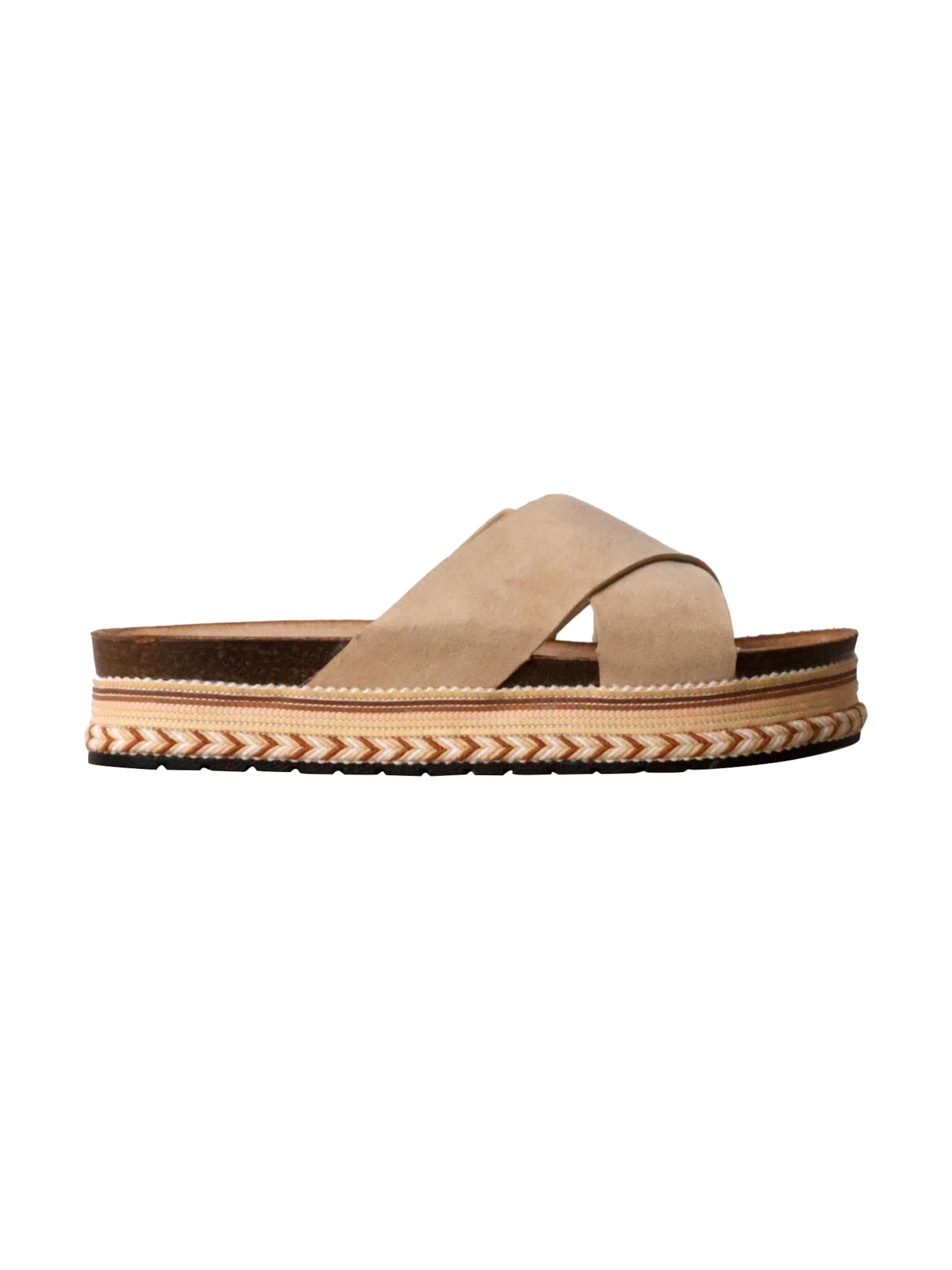 Super Mode Mules in Beige: front