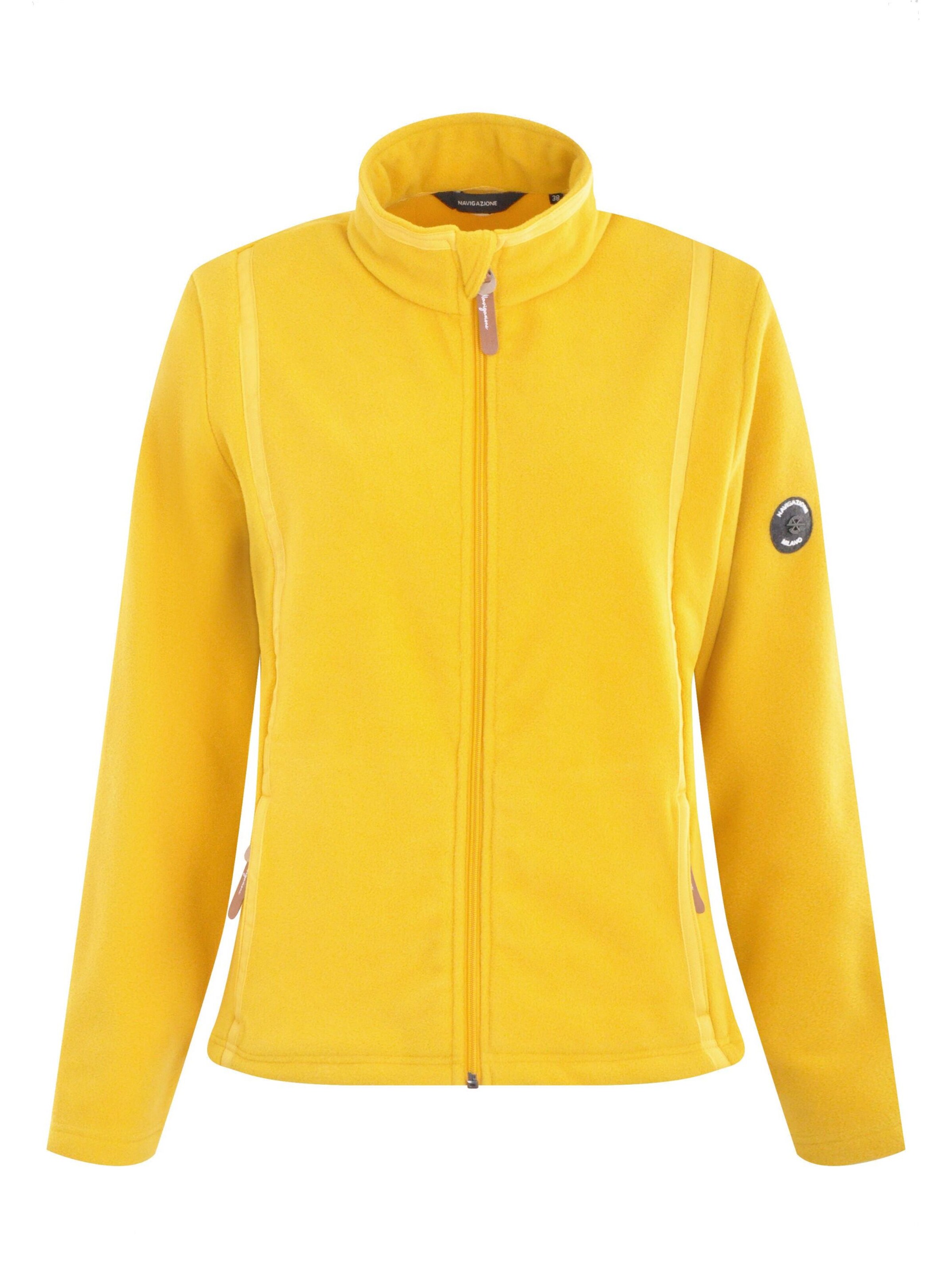 Navigazione Fleecejacke in Gelb: Vorderseite