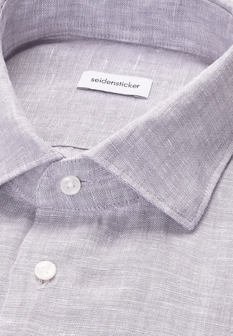 SEIDENSTICKER Regular Fit Hemd 'SMART LINEN' in Lila