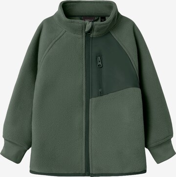 NAME IT Fleece jas 'Move' in Groen: voorkant