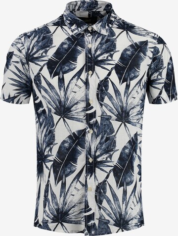 Key Largo Regular fit Button Up Shirt 'MSH INSTINCT' in White: front