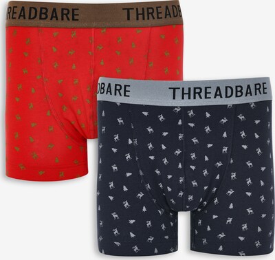 Threadbare Boxershorts in de kleur Navy / Donkerbruin / Grijs / Rood, Productweergave