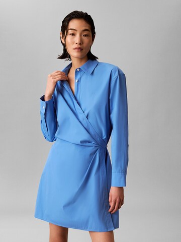 Calvin Klein Jeans Blousejurk in Blauw: voorkant