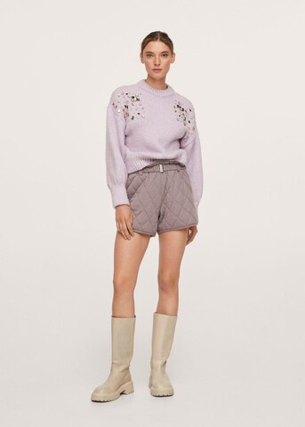 MANGO Sweater 'Corona' in Purple