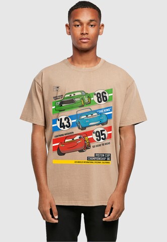 ABSOLUTE CULT Shirt 'Cars - Pistons Cup Champions' in Beige: voorkant