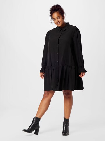 GLAMOROUS CURVE Košilové šaty – černá: přední strana
