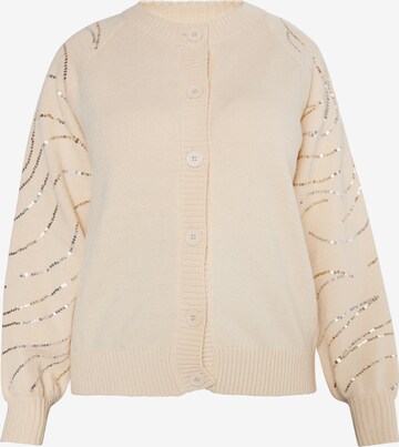 usha BLACK LABEL Knit cardigan in Beige: front