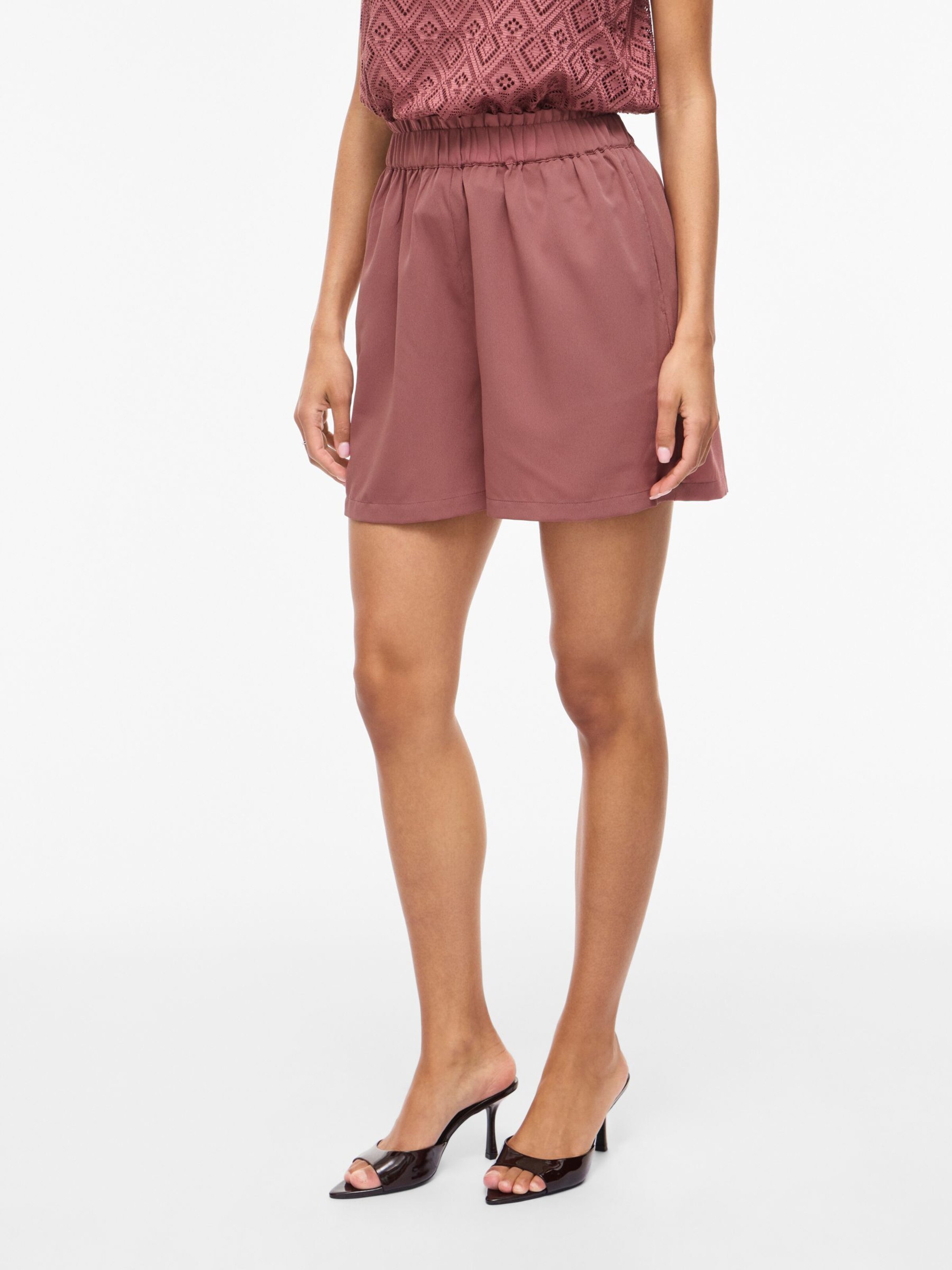 VILA Regular Broek 'VIMATHILDE' in Rood