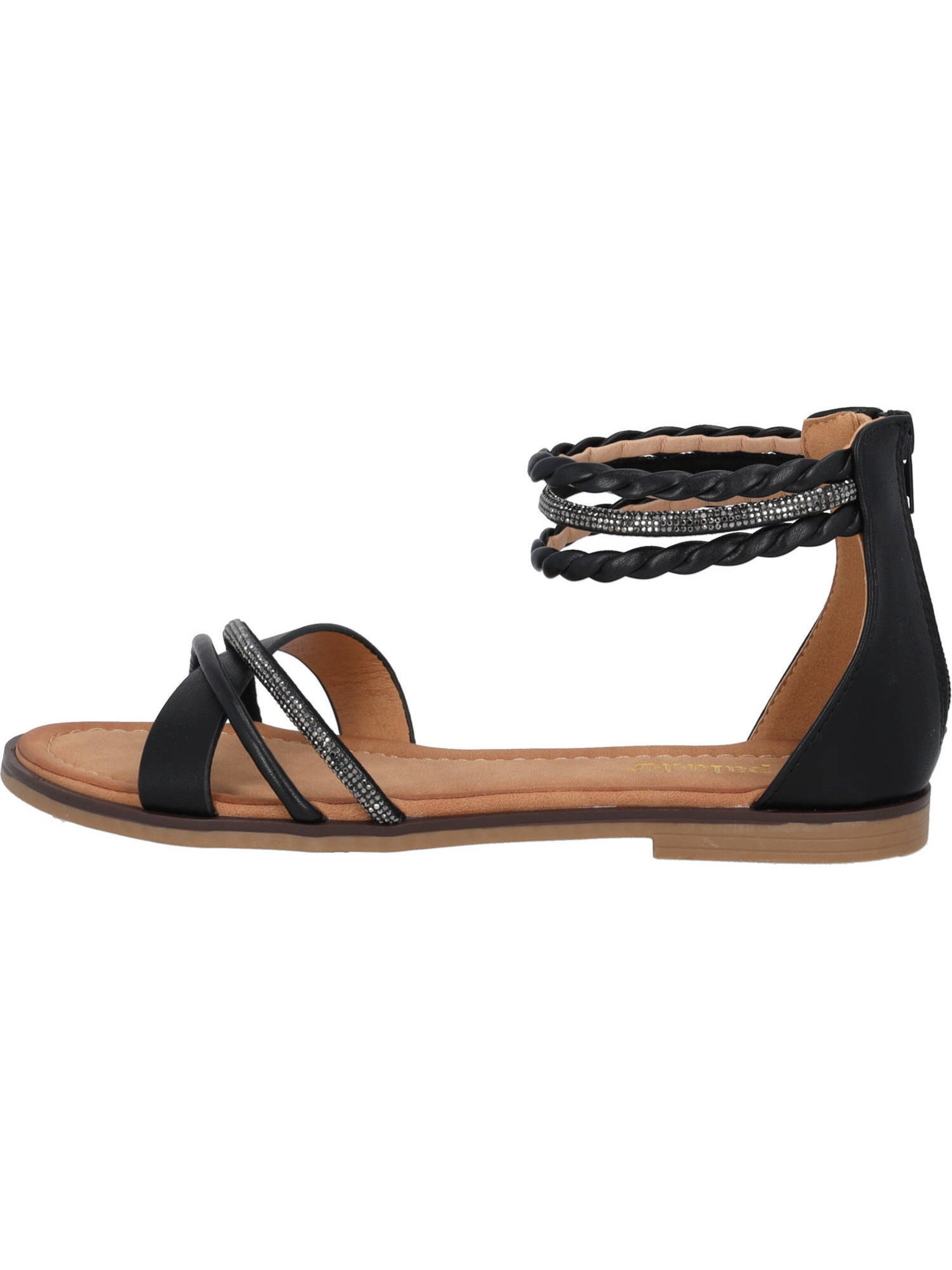 Palado Sandalen met riem 'Chritina' in Zwart: voorkant