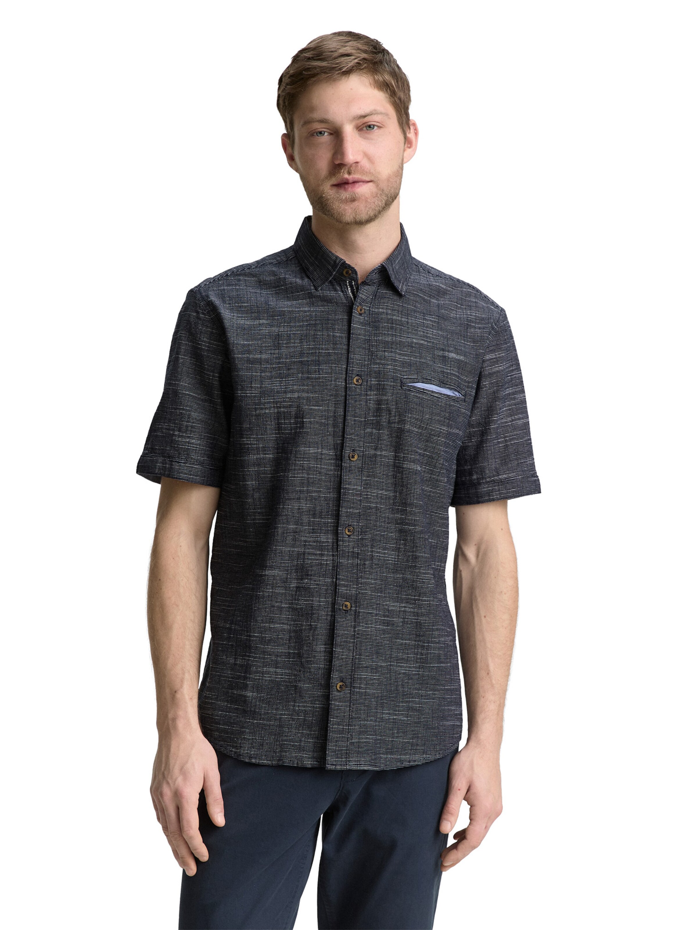 TOM TAILOR Tavaline suurus Triiksärk, värv sinine: eest vaates