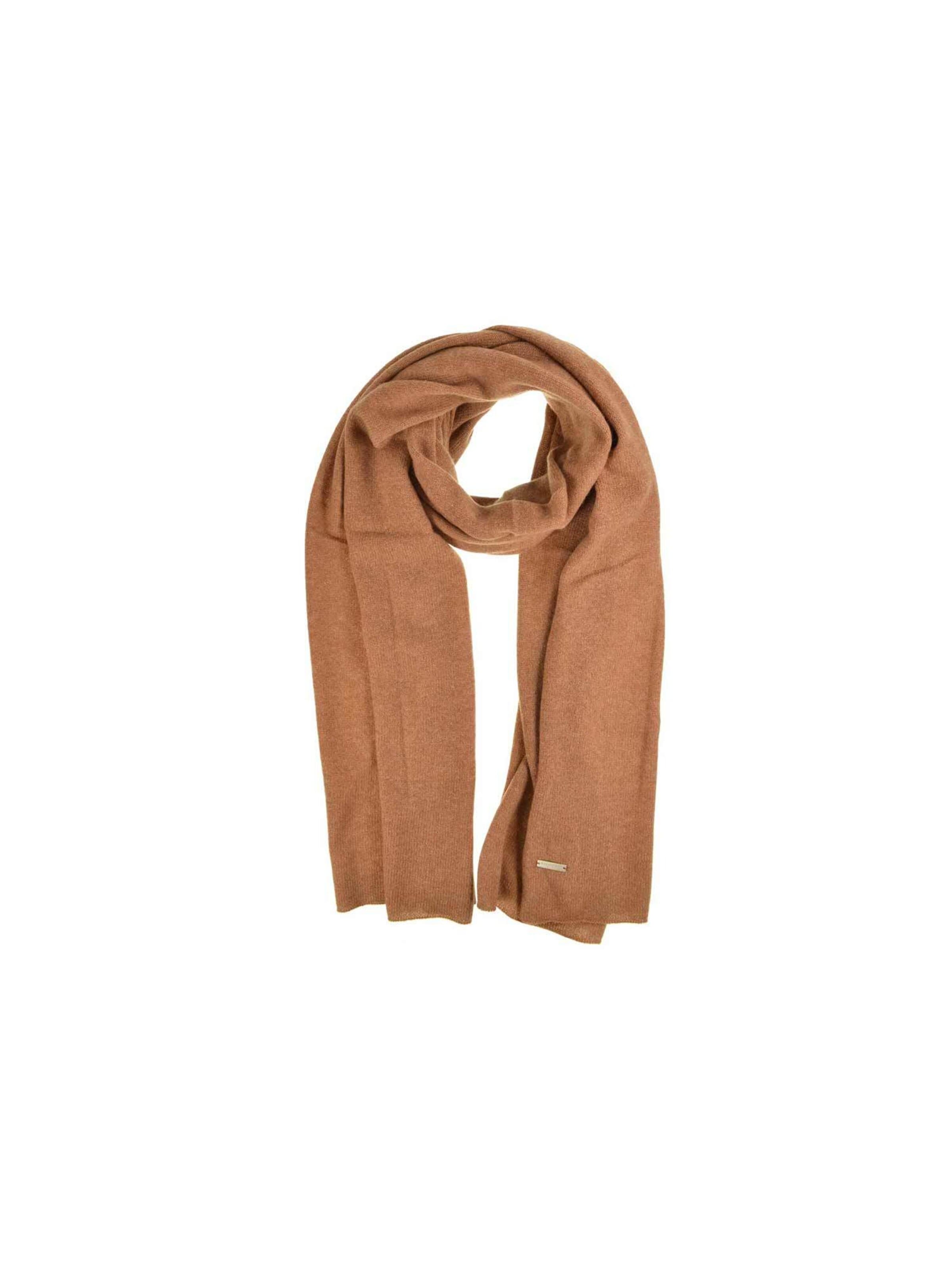 Seeberger Full Finger Gloves 'Schal' in Brown: front