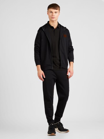 HUGO Zip-Up Hoodie 'Daple' in Black