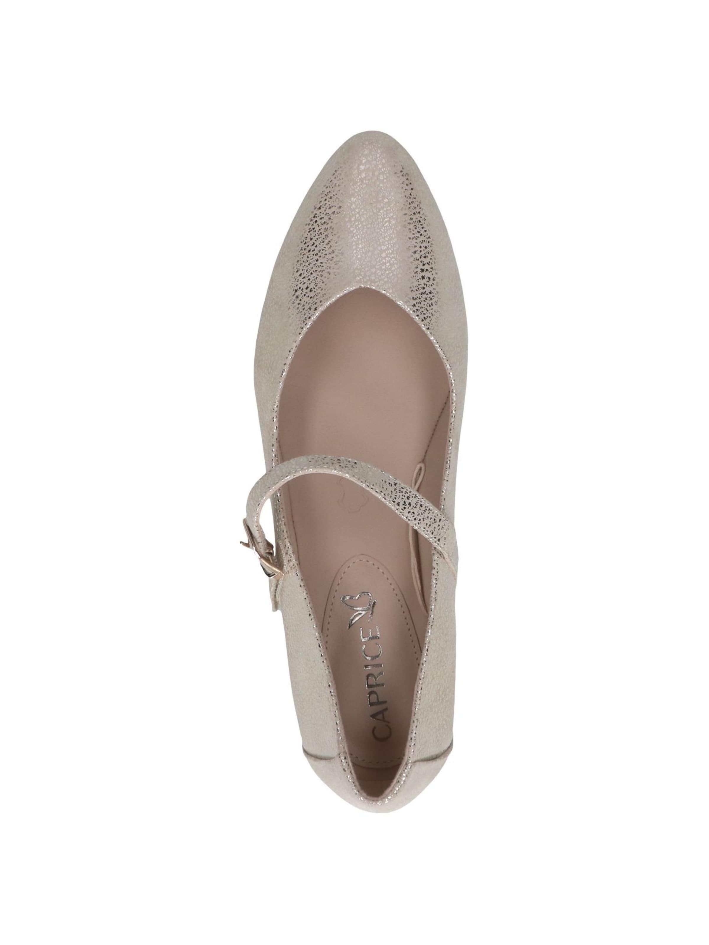 CAPRICE Ballet Flats with Strap in Gold