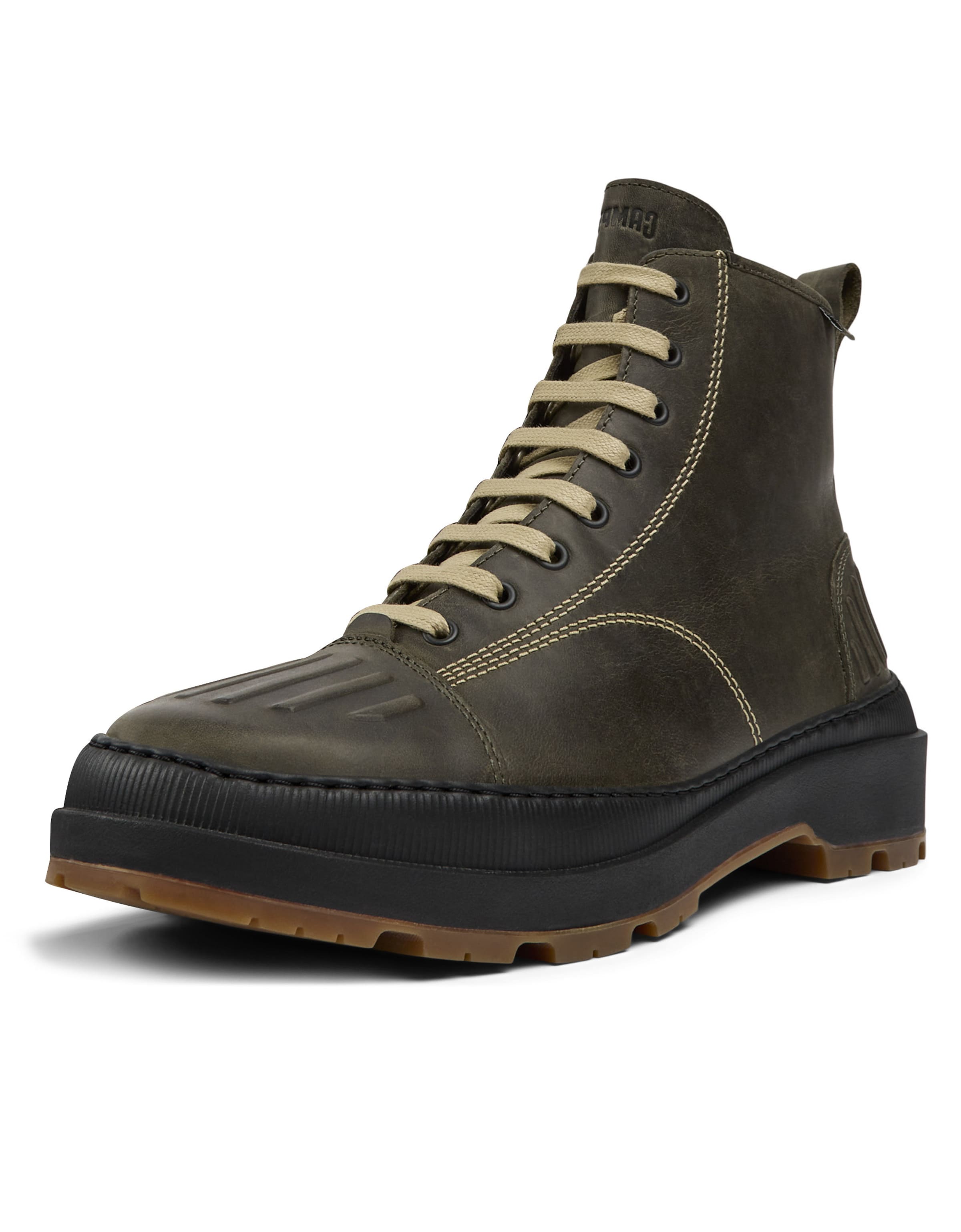 Boots stringati 'Brutus Trek' di CAMPER in verde: frontale