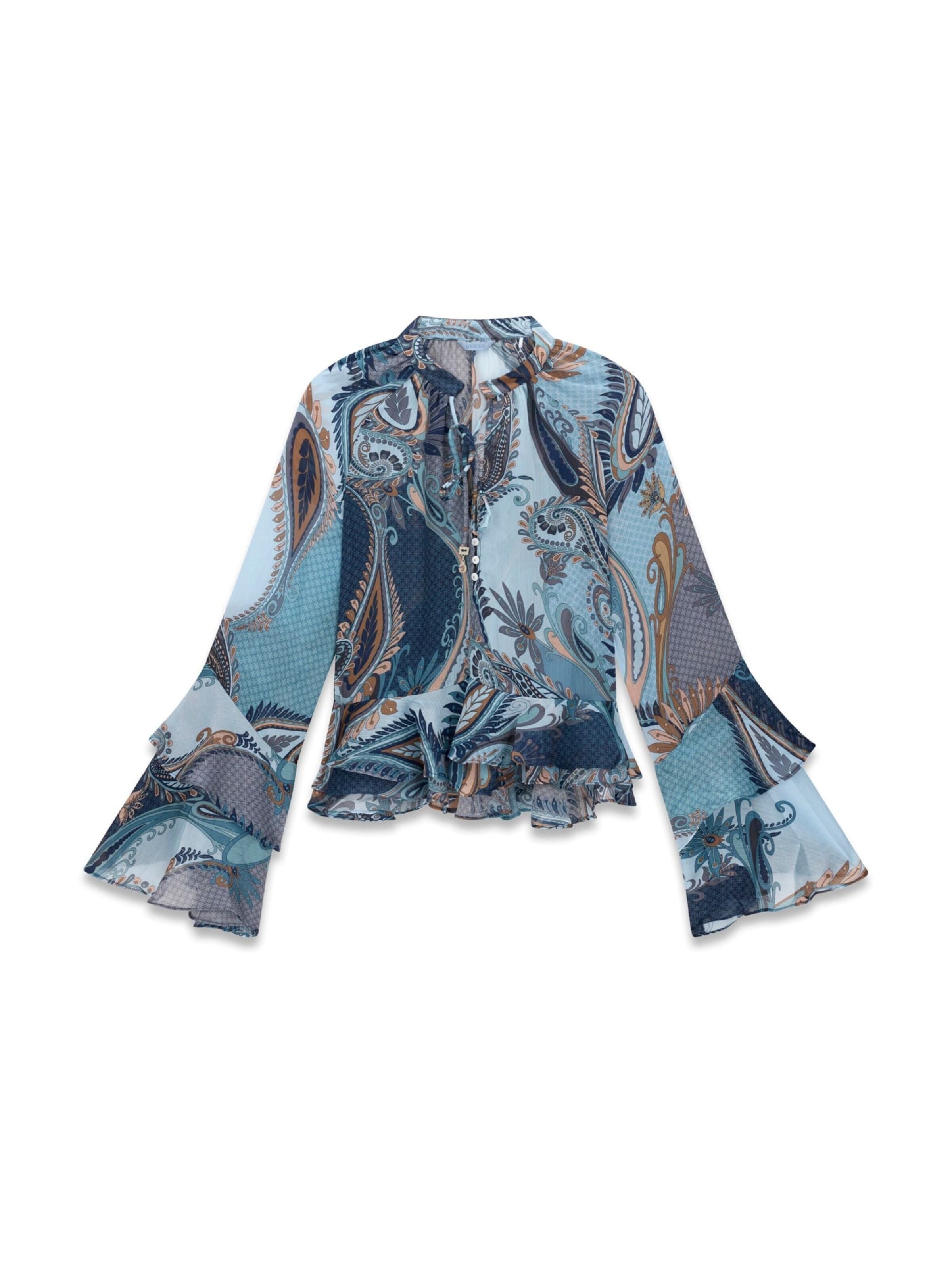 GUESS Bluse 'W6BH45W4235'‌‌‌‌‌‌‌‌‌‌ in Blau: Vorderseite