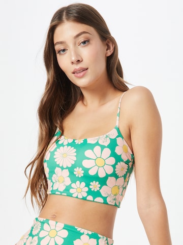 ROXY - Bustier Top de bikini 'POP SURF' en verde: frente