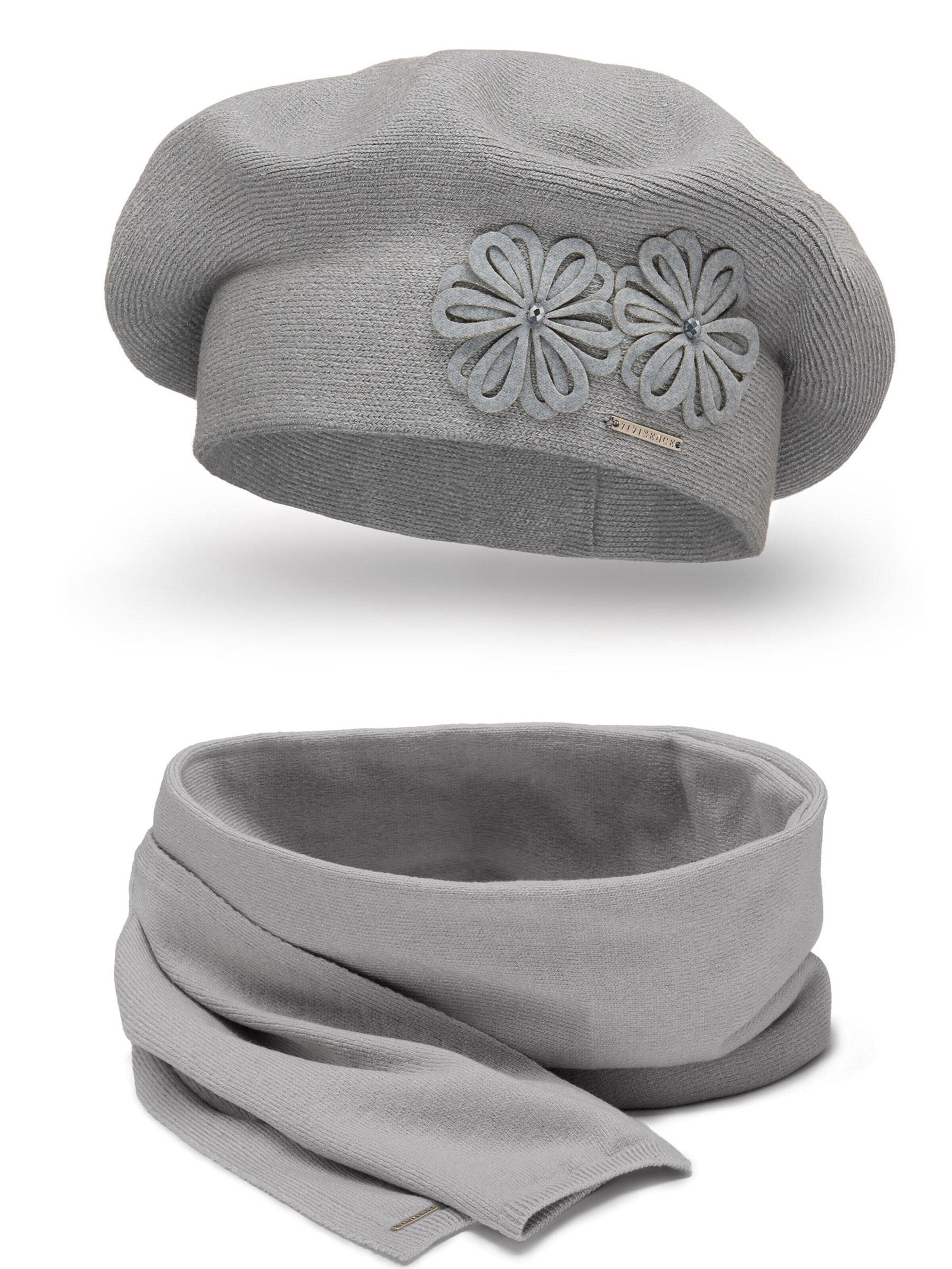 Vivisence Beanie '7007 Set' in Grey: front