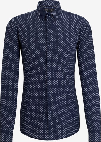 BOSS Slim fit Business Shirt in Blue: front