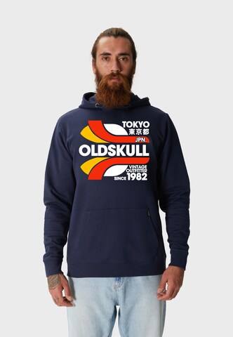 Oldskull Sweatshirt 'Retro Tokyopolis' in Blauw: voorkant