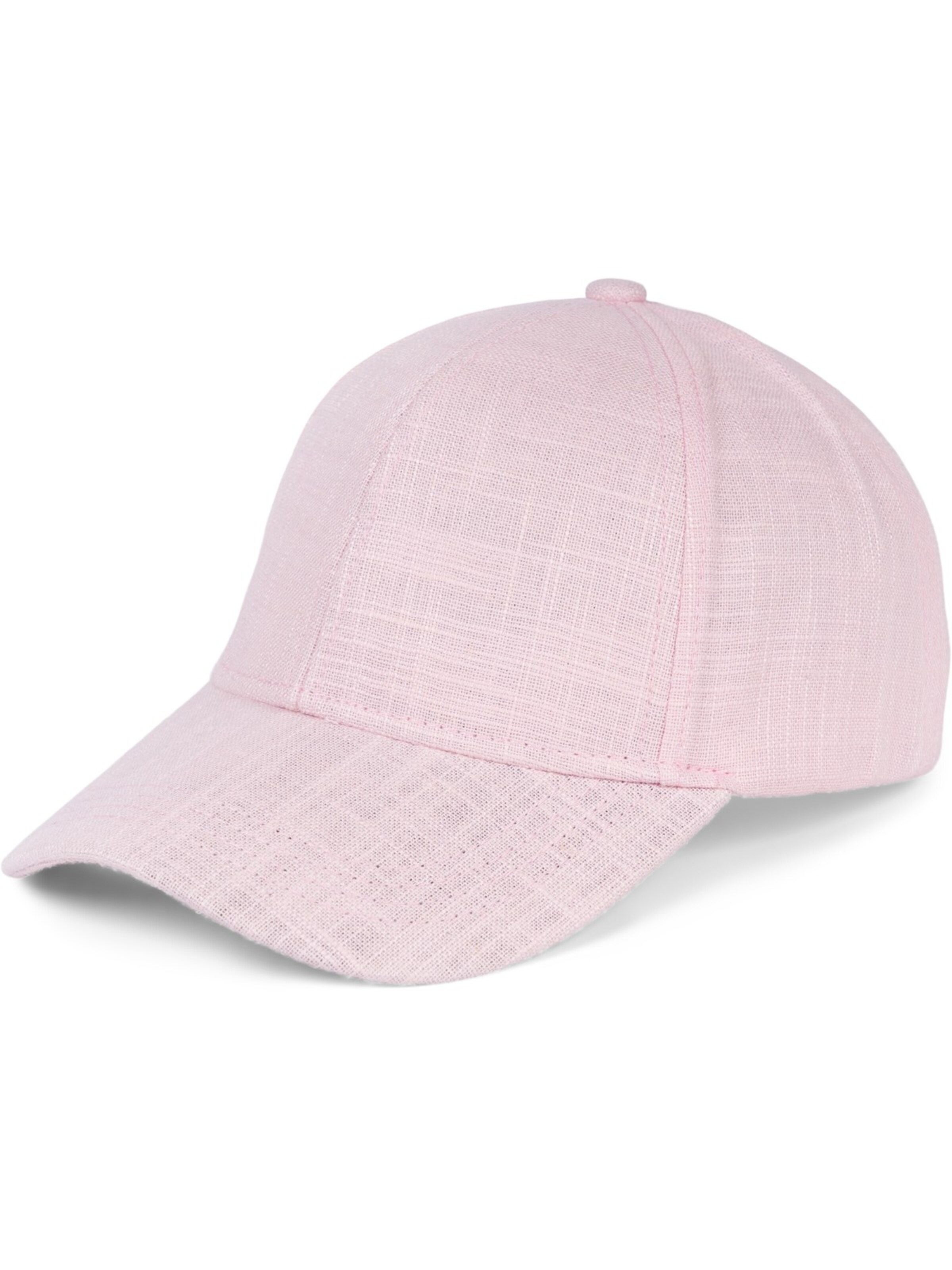 styleBREAKER Cap 'Leinen Baseball Cap'‌ in Pink: Vorderseite