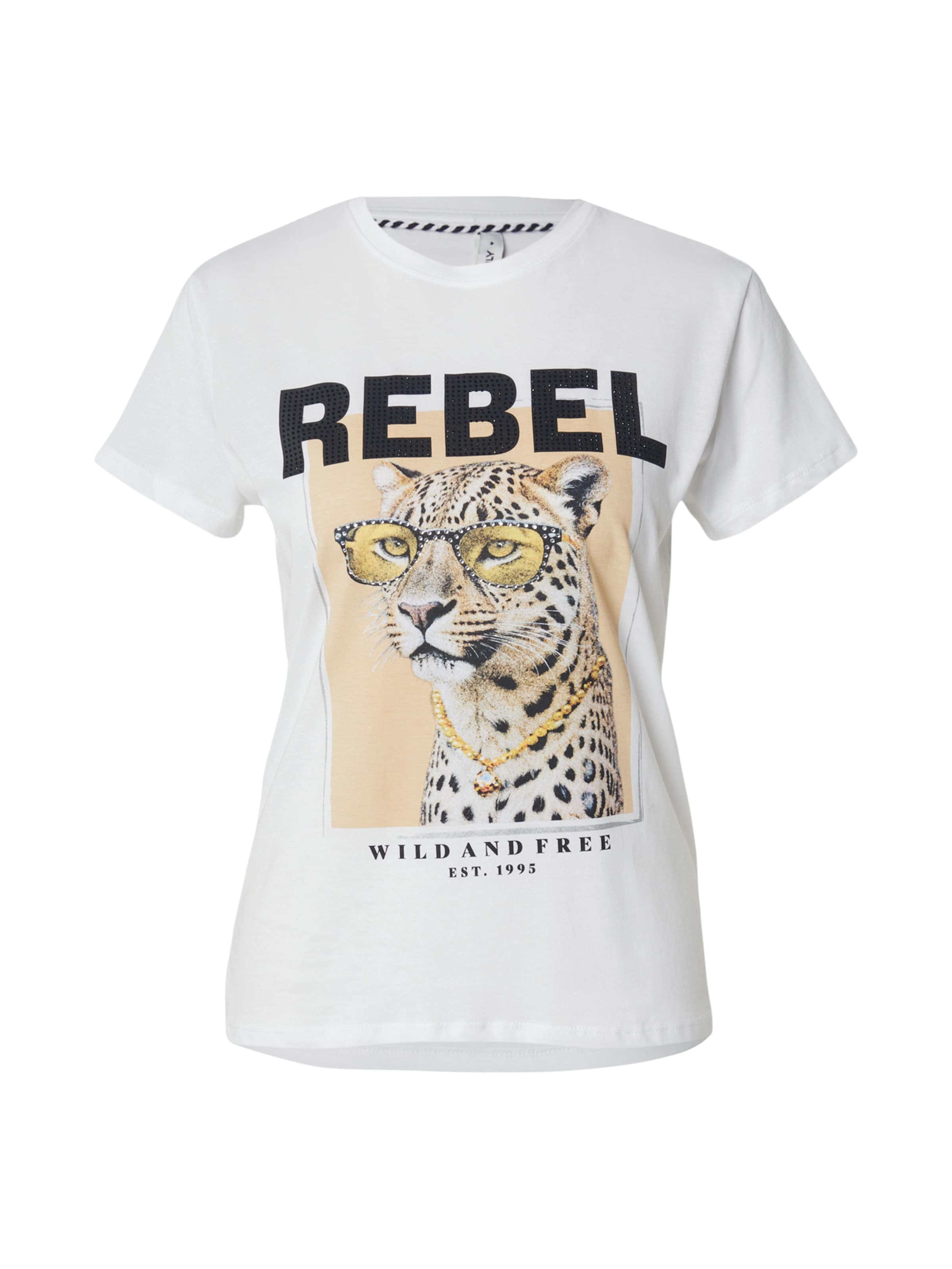 ONLY Μπλουζάκι 'ONLVIBE' σε λευκό: μπροστά