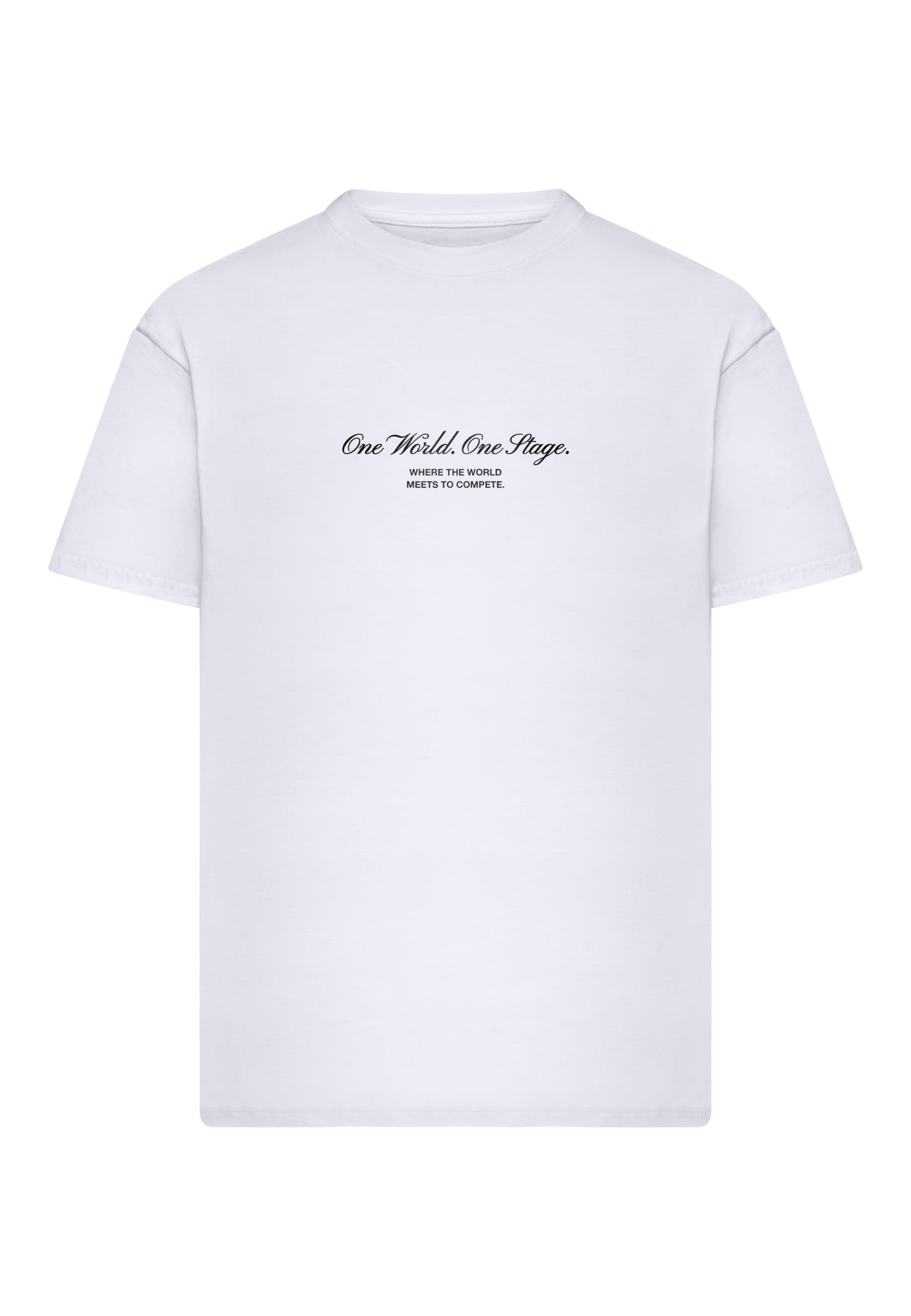 Mister Tee Shirt 'One World One Stage' in Wit: voorkant