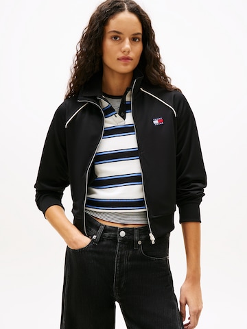 Tommy Jeans Sweatjacke in Schwarz: Vorderseite