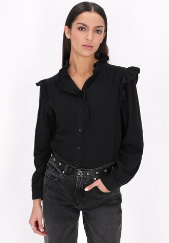 myMo ROCKS Bluse in Schwarz: Vorderseite