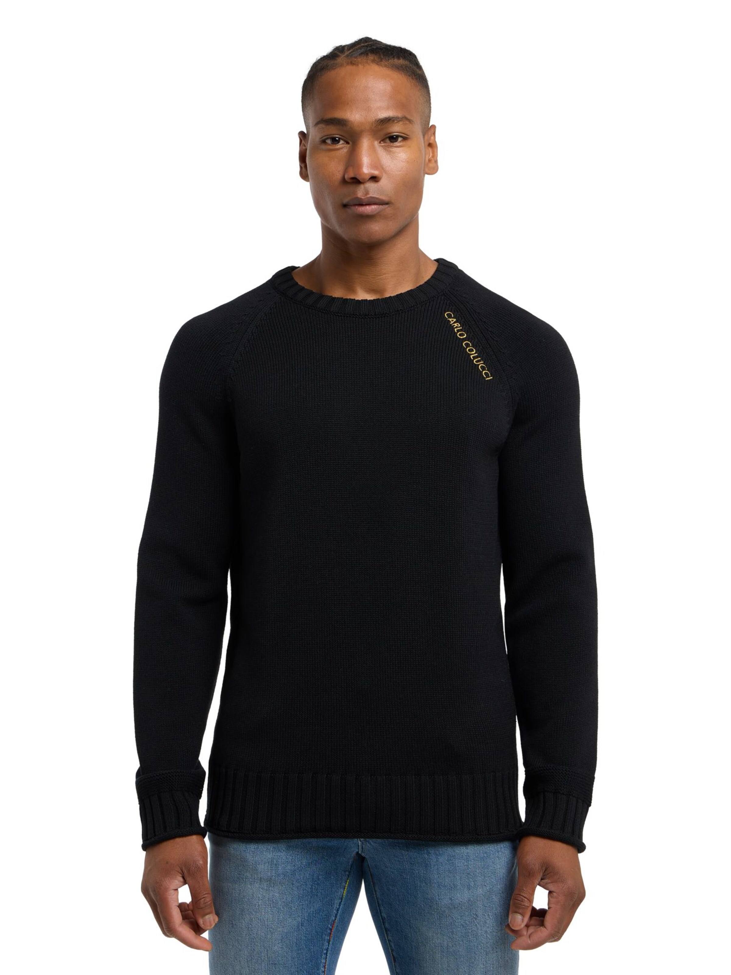 Pull-over 'Ditta' Carlo Colucci en noir : devant