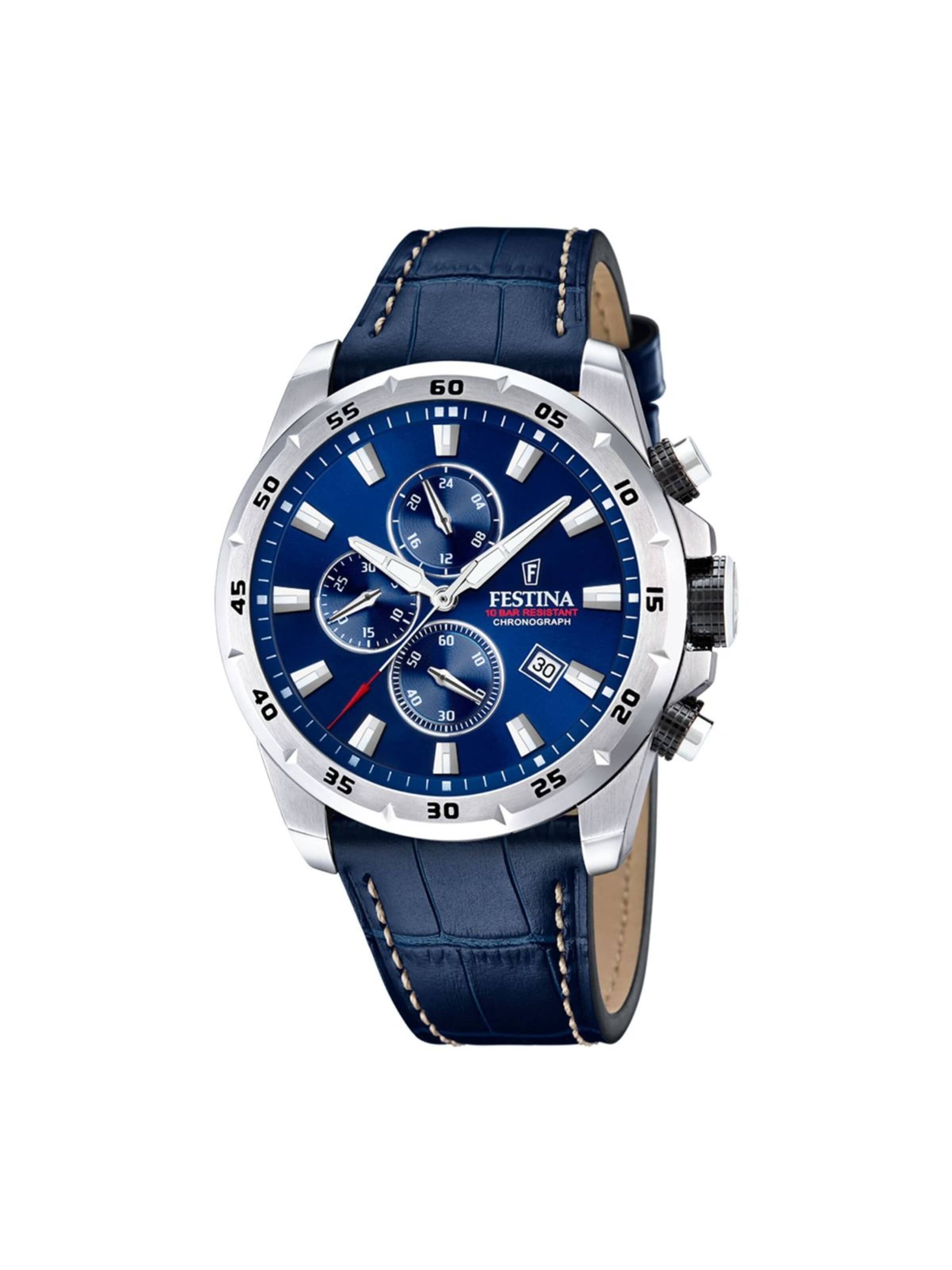 Montre à affichage analogique 'Timeless' FESTINA en bleu : devant