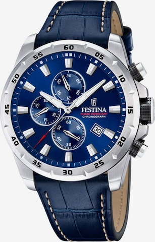 Montre à affichage analogique 'Timeless' FESTINA en bleu : devant