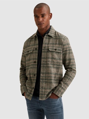 VANGUARD Regular Fit Paita 'Overshirt in brushed mouliné with check pattern' värissä valkoinen: etupuoli