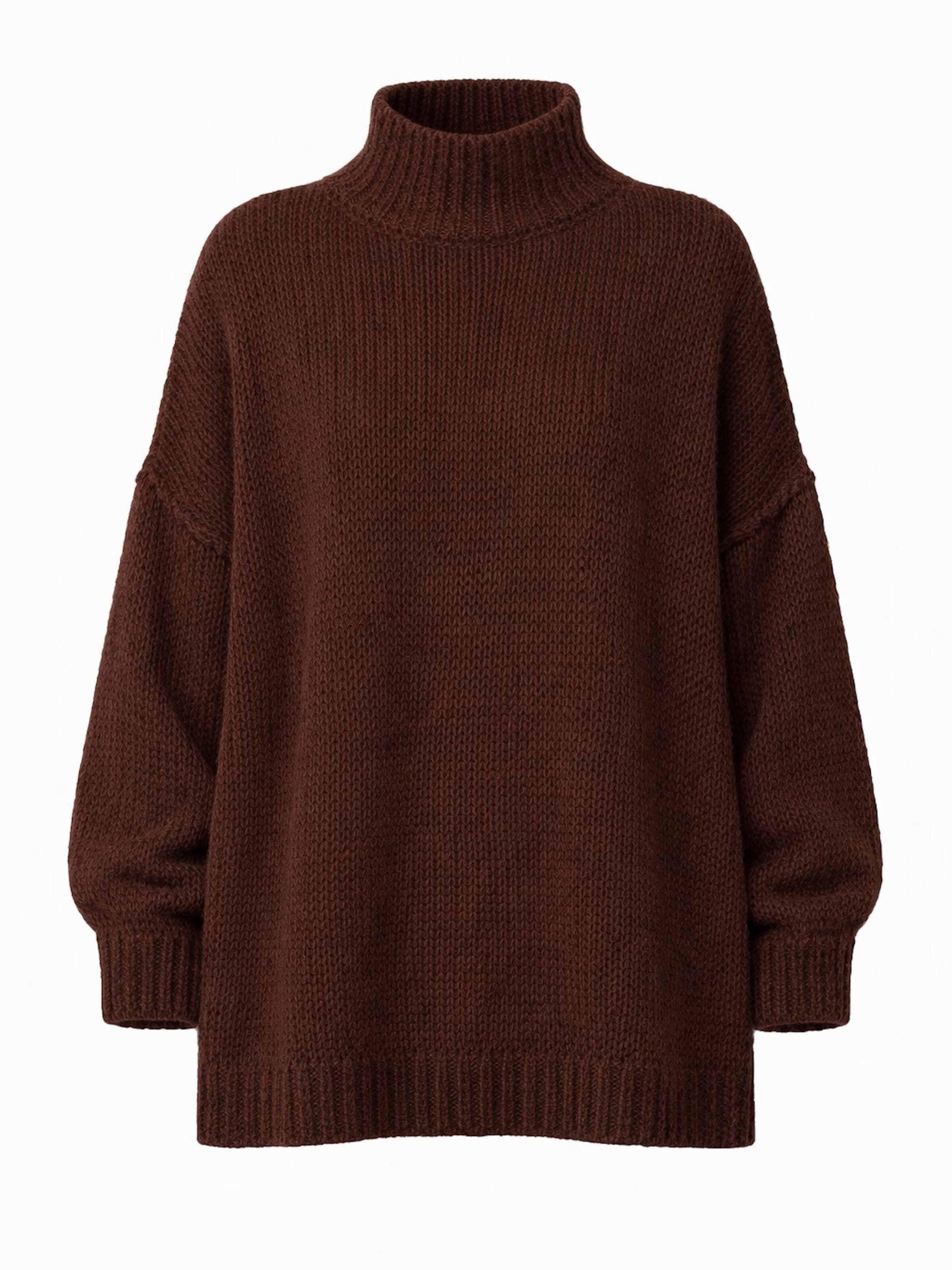Worldclassca Oversizepullover 'Strickpullover Oversized mit Stehkragen'‌‌‌ in Braun: Vorderseite