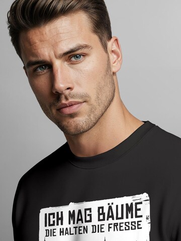 Neverless Sweatshirt 'Ich mag Bäume' in Black