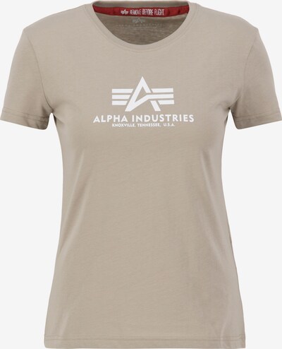 ALPHA INDUSTRIES T-shirt en sable / blanc, Vue avec produit