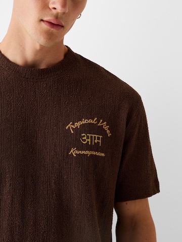 T-Shirt Bershka en marron