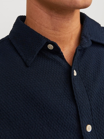 JACK & JONES Regular fit Button Up Shirt 'Tampa Dobby' in Blue