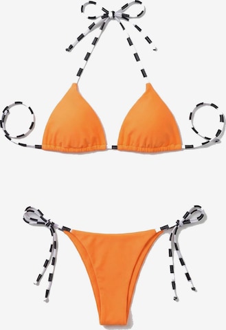 Kalaia Kolmio Bikini 'Neon Orange Checkers Bikini' värissä oranssi: etupuoli