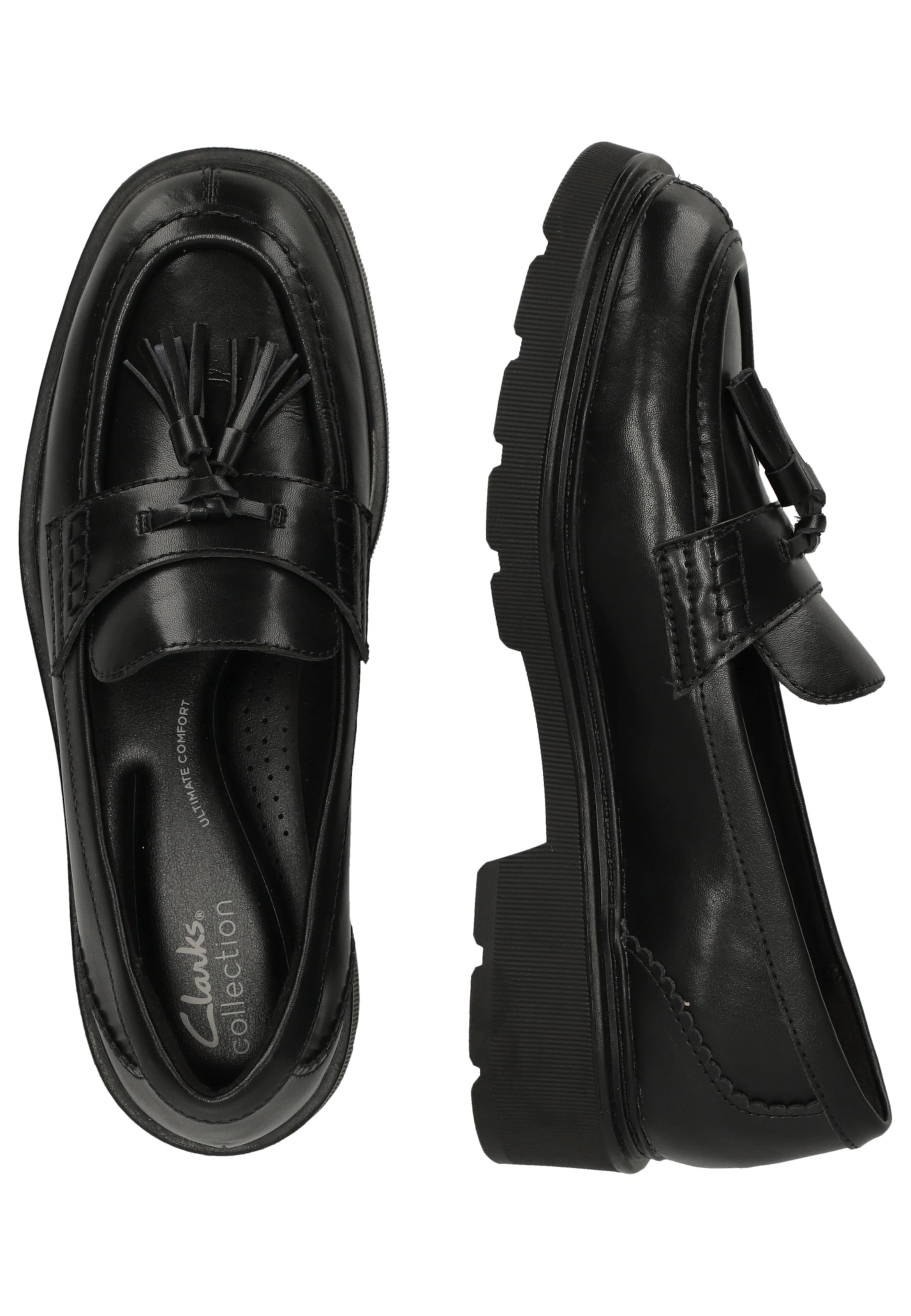 CLARKS Instappers 'Lauryl Tassel' in Zwart