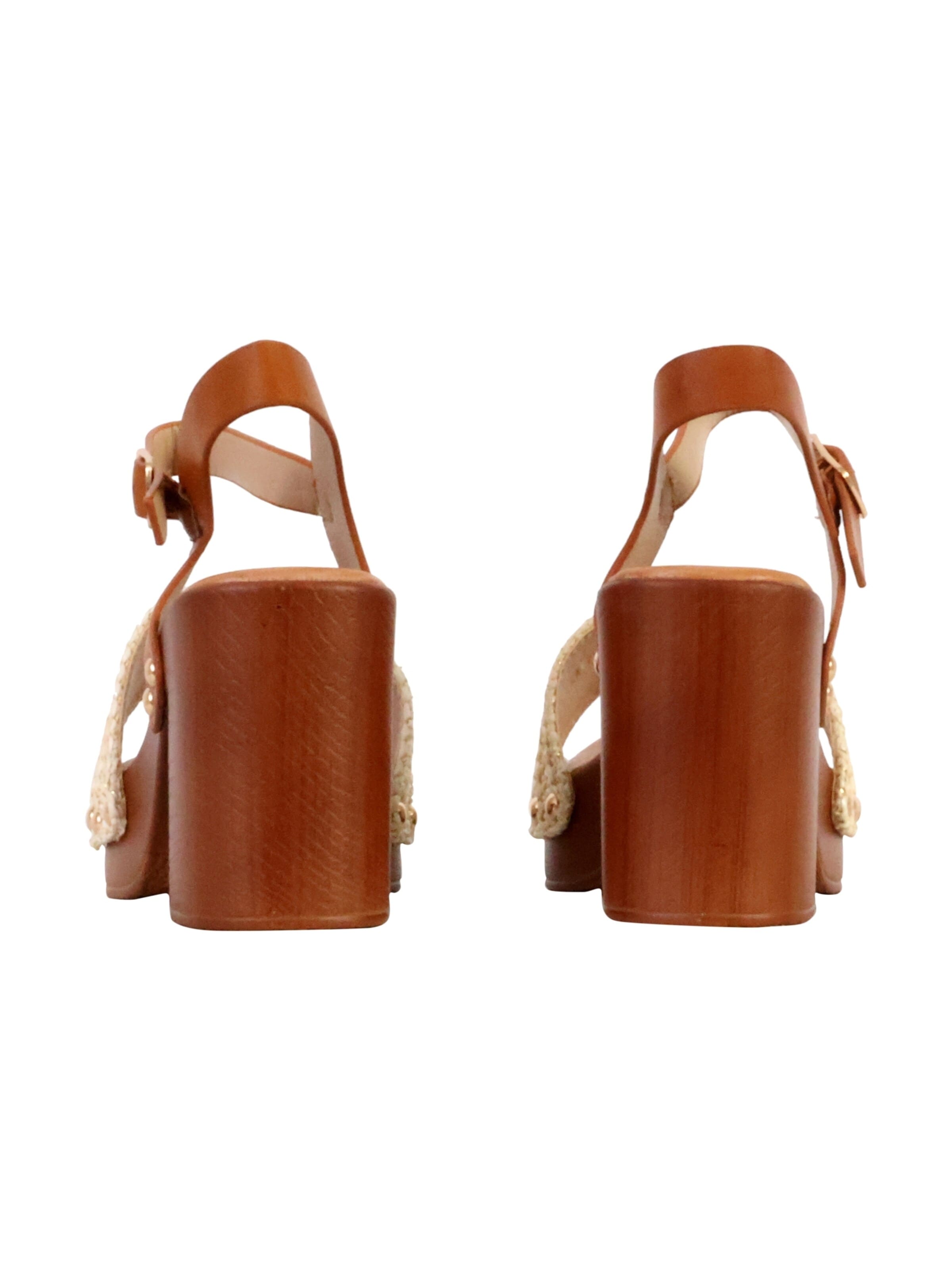 Sandales 'Sandalen mit Absatz und Riemchen' Joia en beige