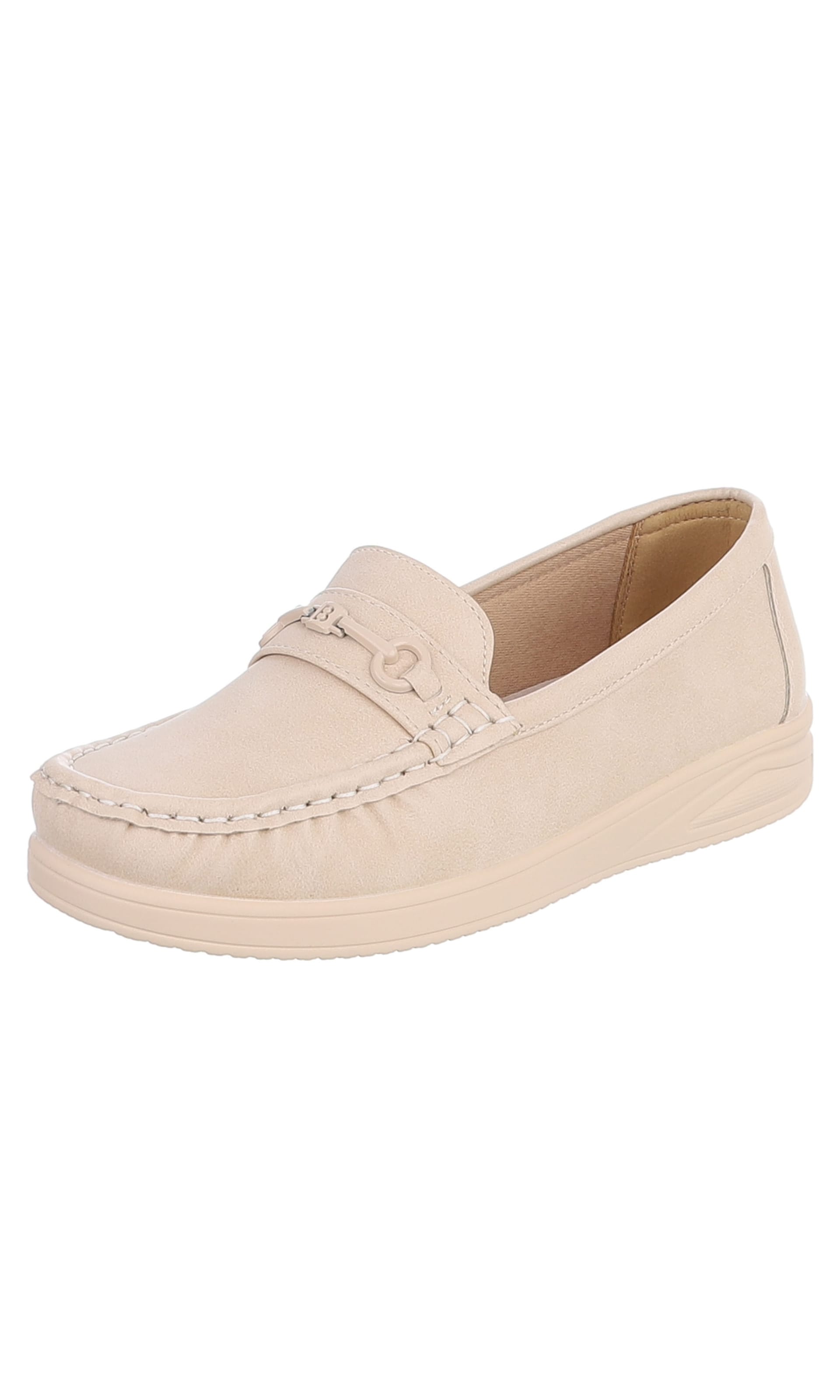 Ital-Design Moccasins in Beige: front