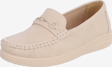 Ital-Design Moccasins in Beige: front