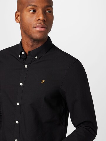 FARAH Regular fit Button Up Shirt 'BREWER' in Black