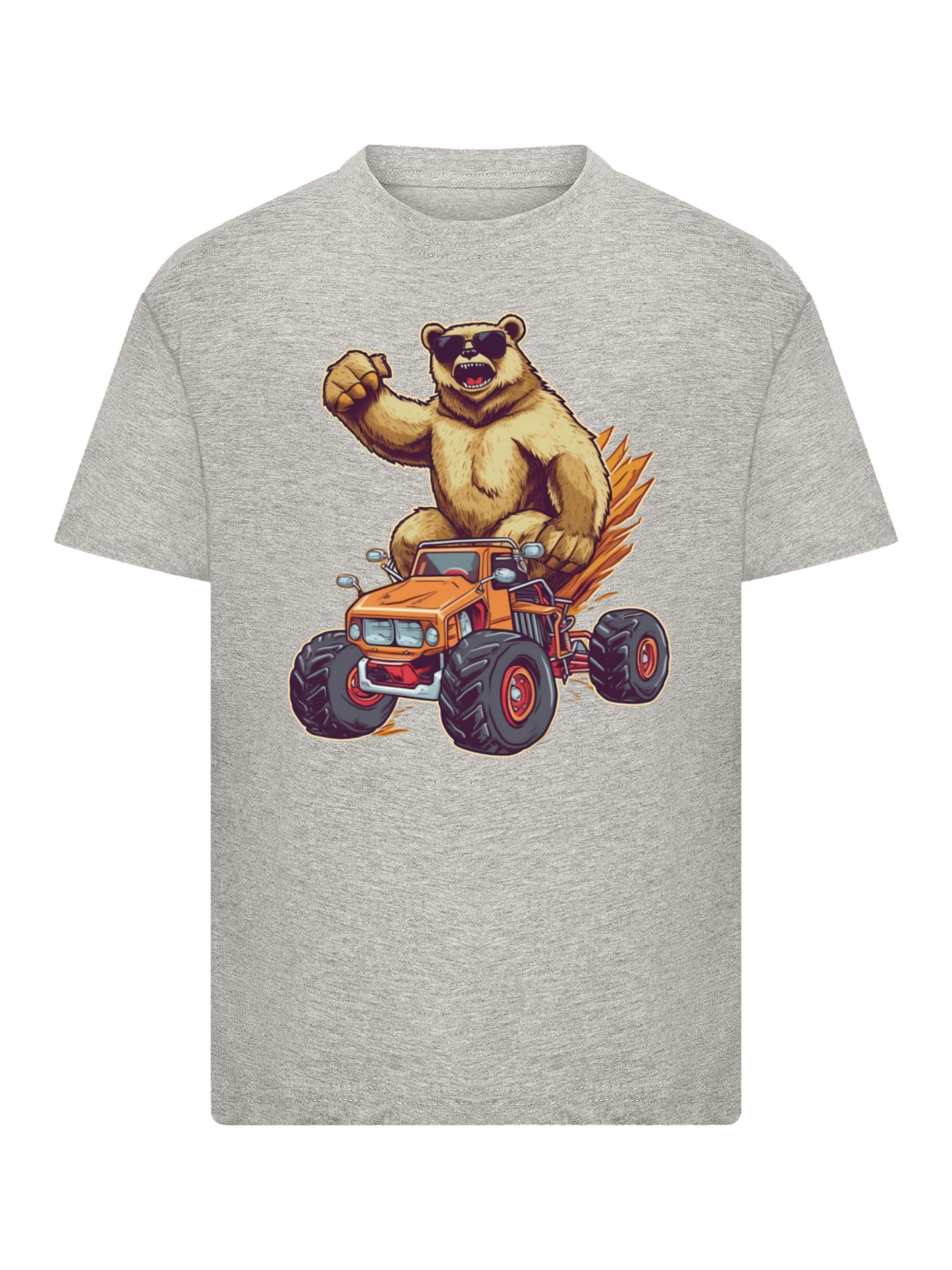 T-Shirt 'Monster Truck Cool Bear' F4NT4STIC en gris : devant