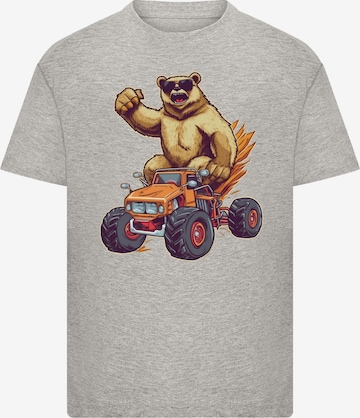 T-Shirt 'Monster Truck Cool Bear' F4NT4STIC en gris : devant