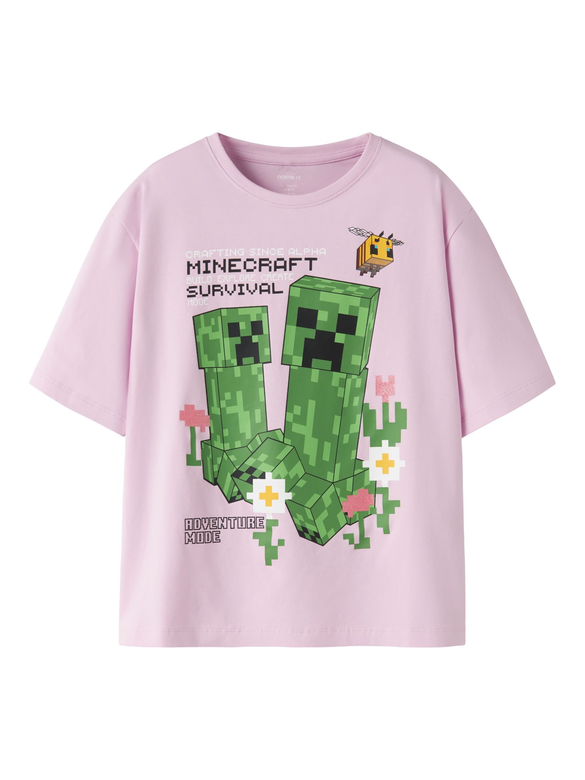 Maglietta 'Minecraft' di NAME IT in rosa: frontale