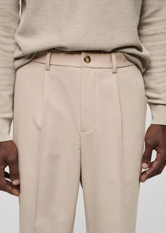 MANGO MAN Regular Pleated Pants in Beige