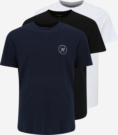 Jack & Jones Plus Majica 'Jaxon' u mornarsko plava / crna / bijela, Pregled proizvoda